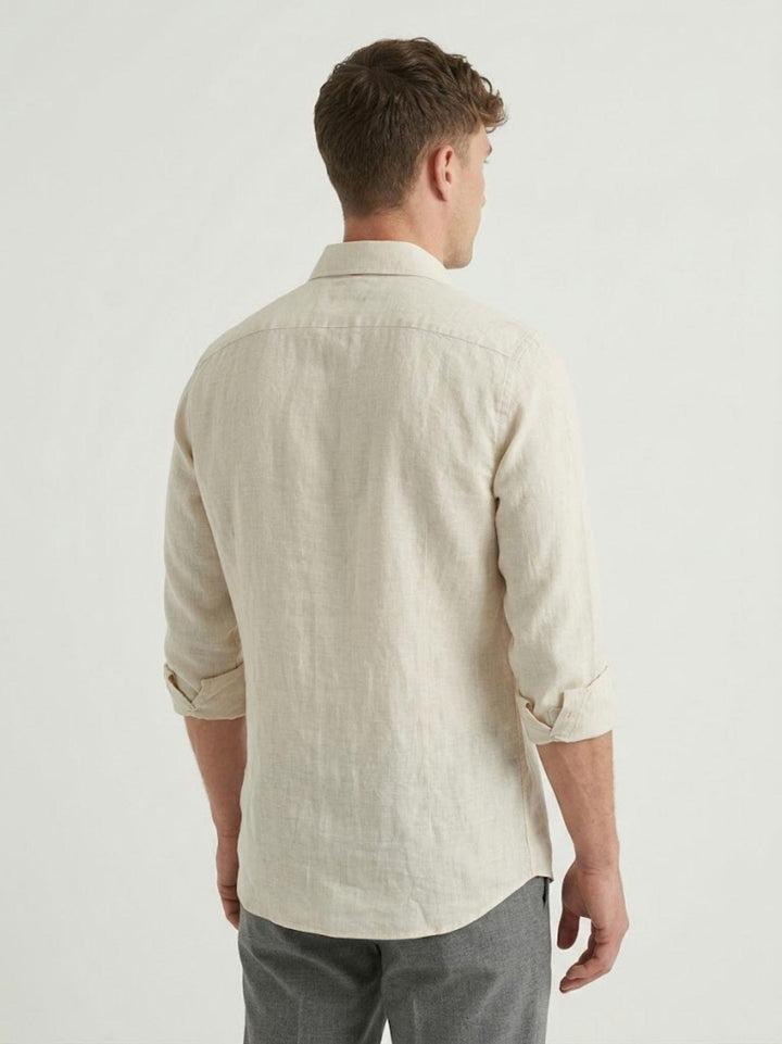 camicia in lino color bianco naturale 9432900 100 ANDREA MORANDO 