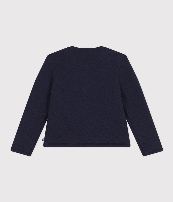 CARDIGAN IN TUBIQUE TRAPUNTATO BAMBINA A08DH 01 PETIT BATEAU 