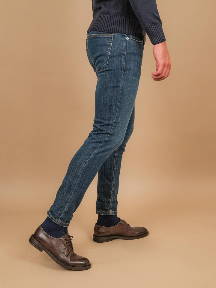 JEANS ANDREA MORANDO SCURO 5 TASCHE 7607CAR SABBIATURA ANDREA MORANDO 