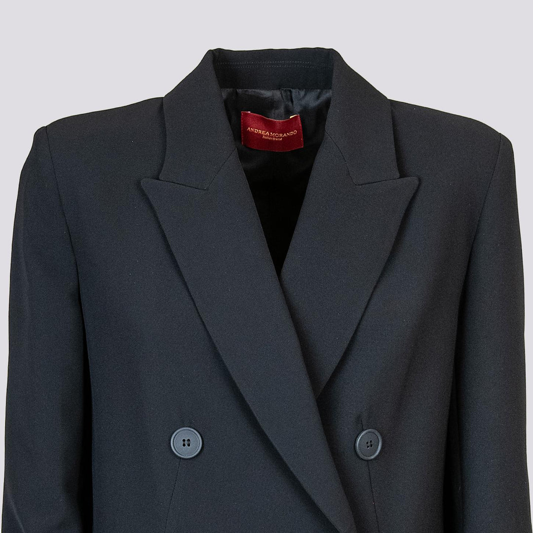 CAPPOTTO DOPPIOPETTO  CON SPACCO LATERALE NERO 2134/2531 019 ANDREA MORANDO 