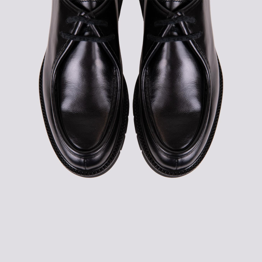 STRINGATA MODELLO PARABOOT IN PELLE NERA 113492 NERO ANDREA MORANDO 