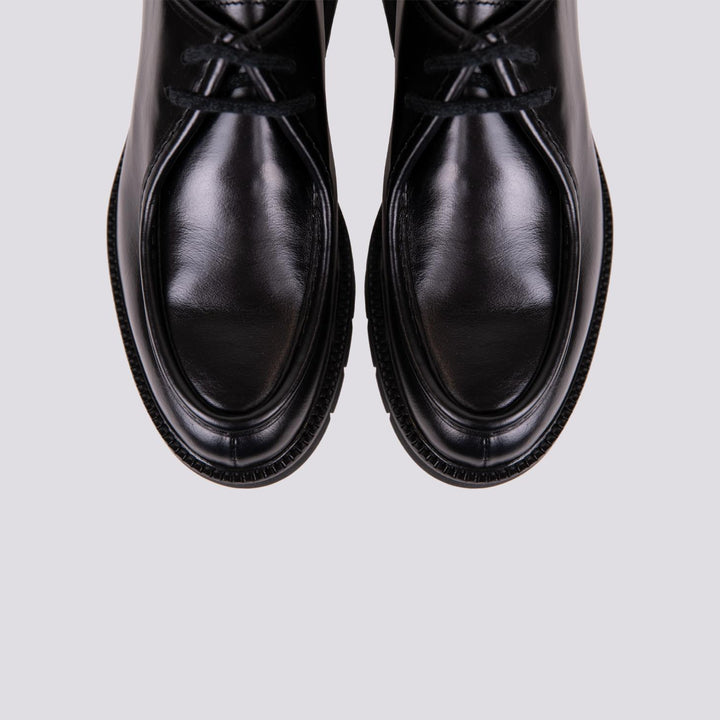 STRINGATA MODELLO PARABOOT IN PELLE NERA 113492 NERO ANDREA MORANDO 