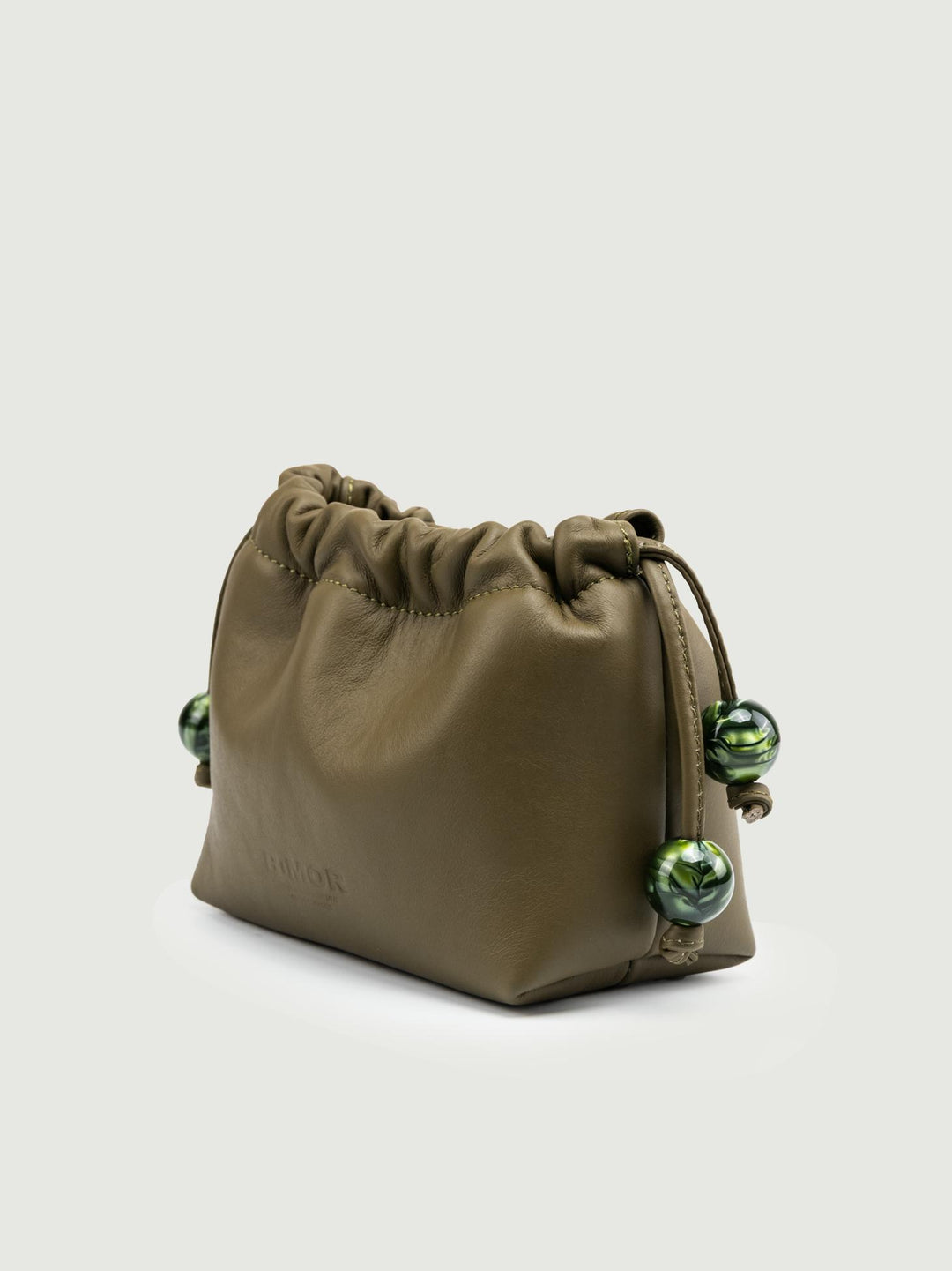 POCHETTE BON BON IN PELLE PISTACCHIO BONBON VERDE MILITARE BIMOR 