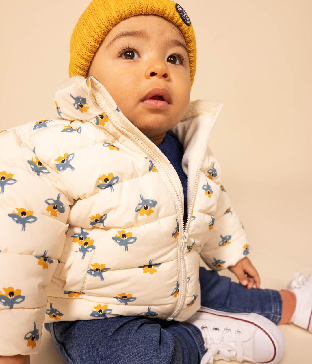 PIUMINO CON STAMPA E CAPPUCCIO RIPIEGABILE A08AU 01 PETIT BATEAU 