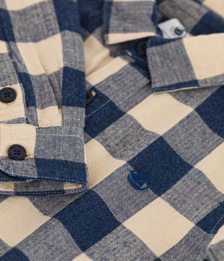 CAMICIA A QUADRI IN FLANELLA DI COTONE A08BS 01 PETIT BATEAU 