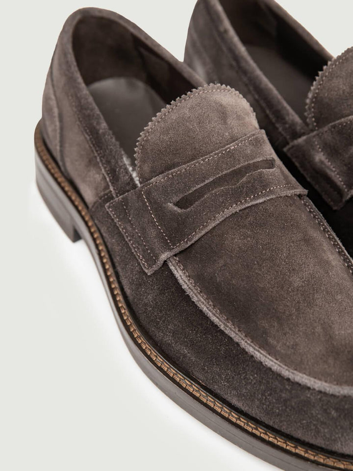 MOCASSINO PENNY IN PELLE SCAMOSCIATA COLOR PEPE 1092MOSS PEPE ANDREA MORANDO 