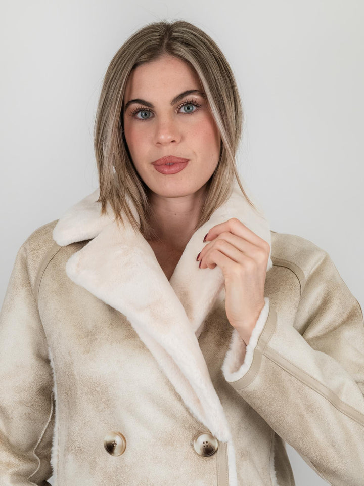 ECOMONTONE REVERSIBILE BEIGE E PANNA B345CAMO 03 ANDREA MORANDO 