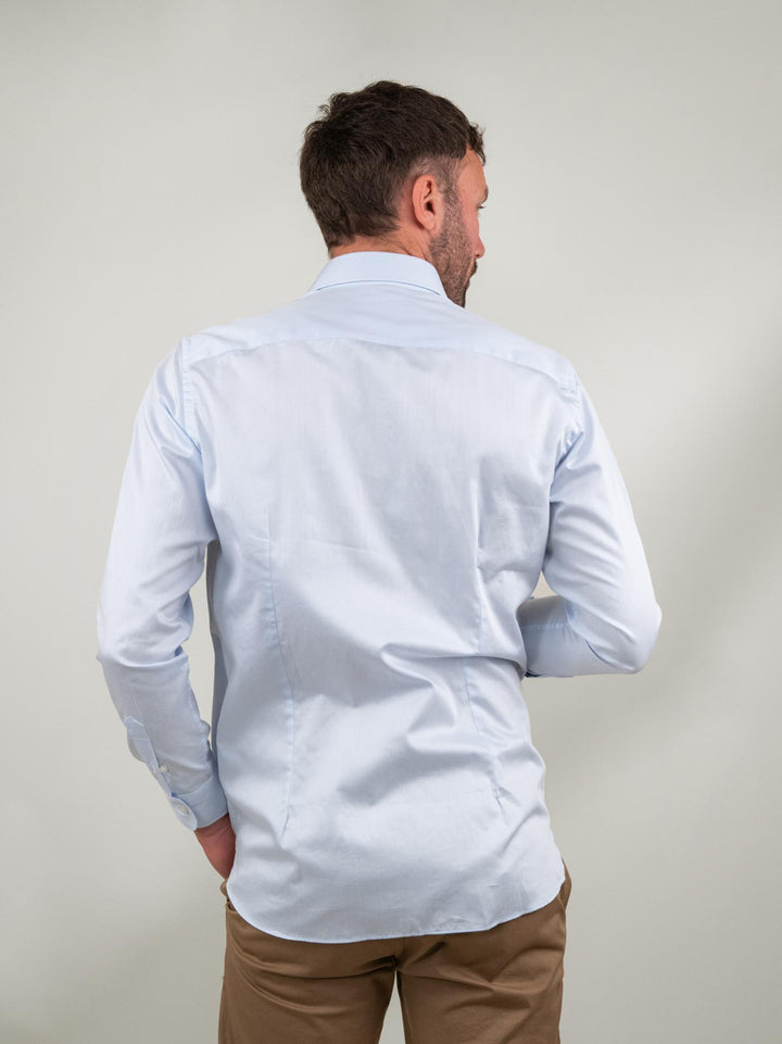CAMICA SLIM AZZURRA SATEN/SLIM CELESTE ANDREA MORANDO 