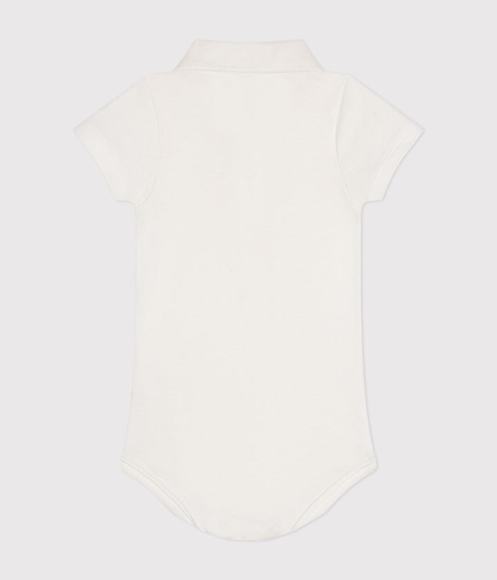 BODY CON COLLETTO POLO BIANCO IN COTONE BEBÈ A09ZH 01 PETIT BATEAU 