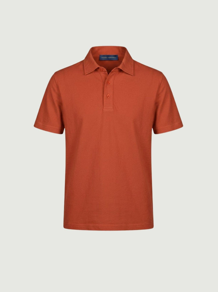 Polo classica in cotone piquet arancione 5803426 448 ANDREA MORANDO 