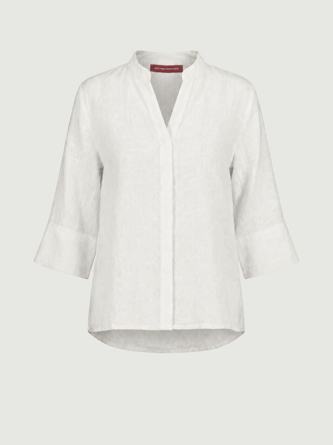 Camicia coreana in lino bianca 6CM0302 BIANCA ANDREA MORANDO 