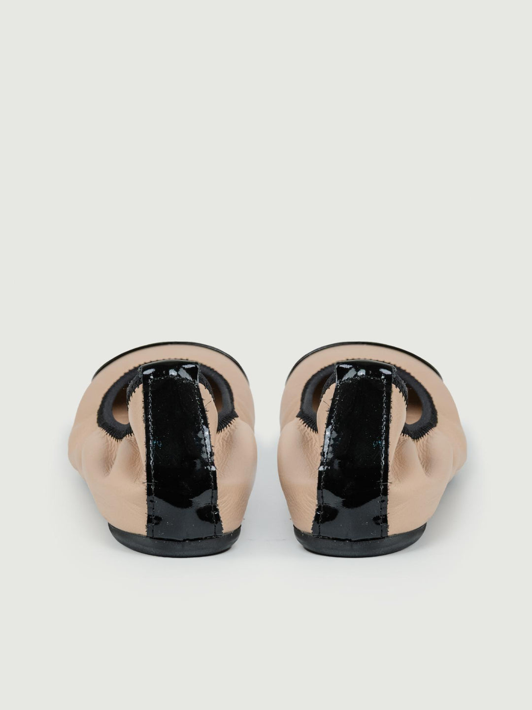 BALLERINA IN PELLE BICOLOR NUDE E NERO