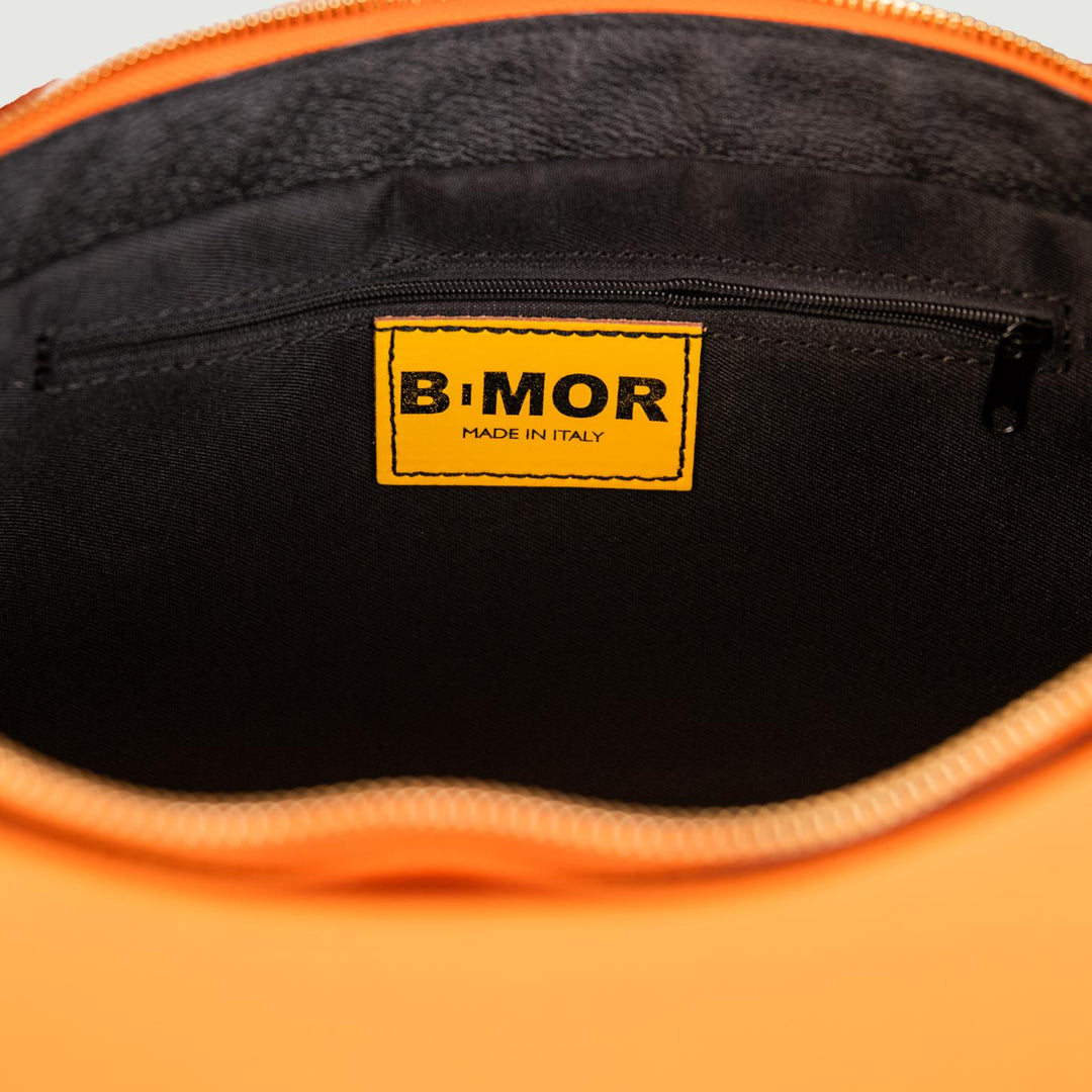 BORSA A SPALLA SEVENTY IN PELLE BICOLORE ARANCIO E MATTONE SEVENTY ARANCIONE BIMOR 