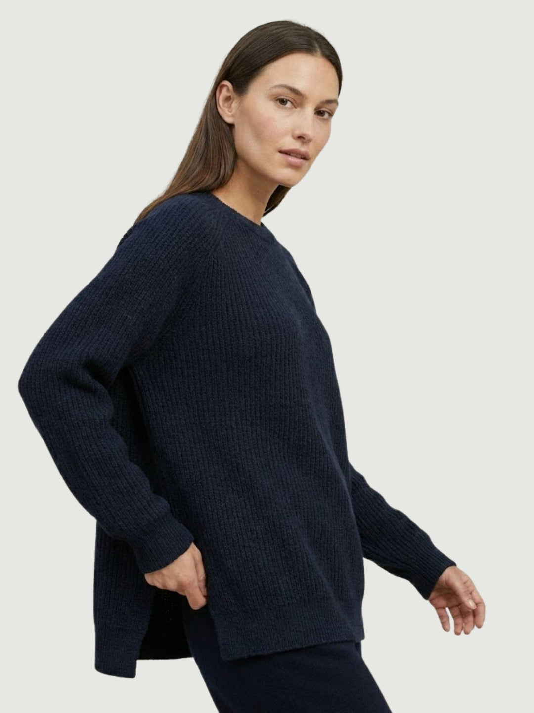 Maglia girocollo in lana e cashmere navy 14264M NAVY ANDREA MORANDO 