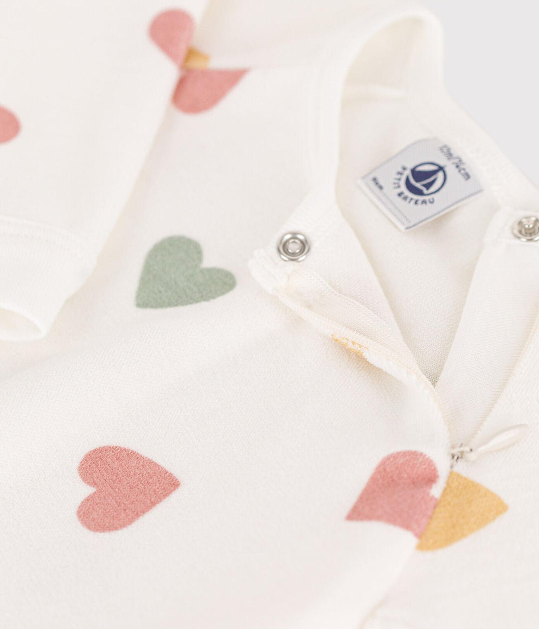 PIGIAMA BEBÈ IN CINIGLIA A CUORI MULTICOLORI A0887 01 PETIT BATEAU 