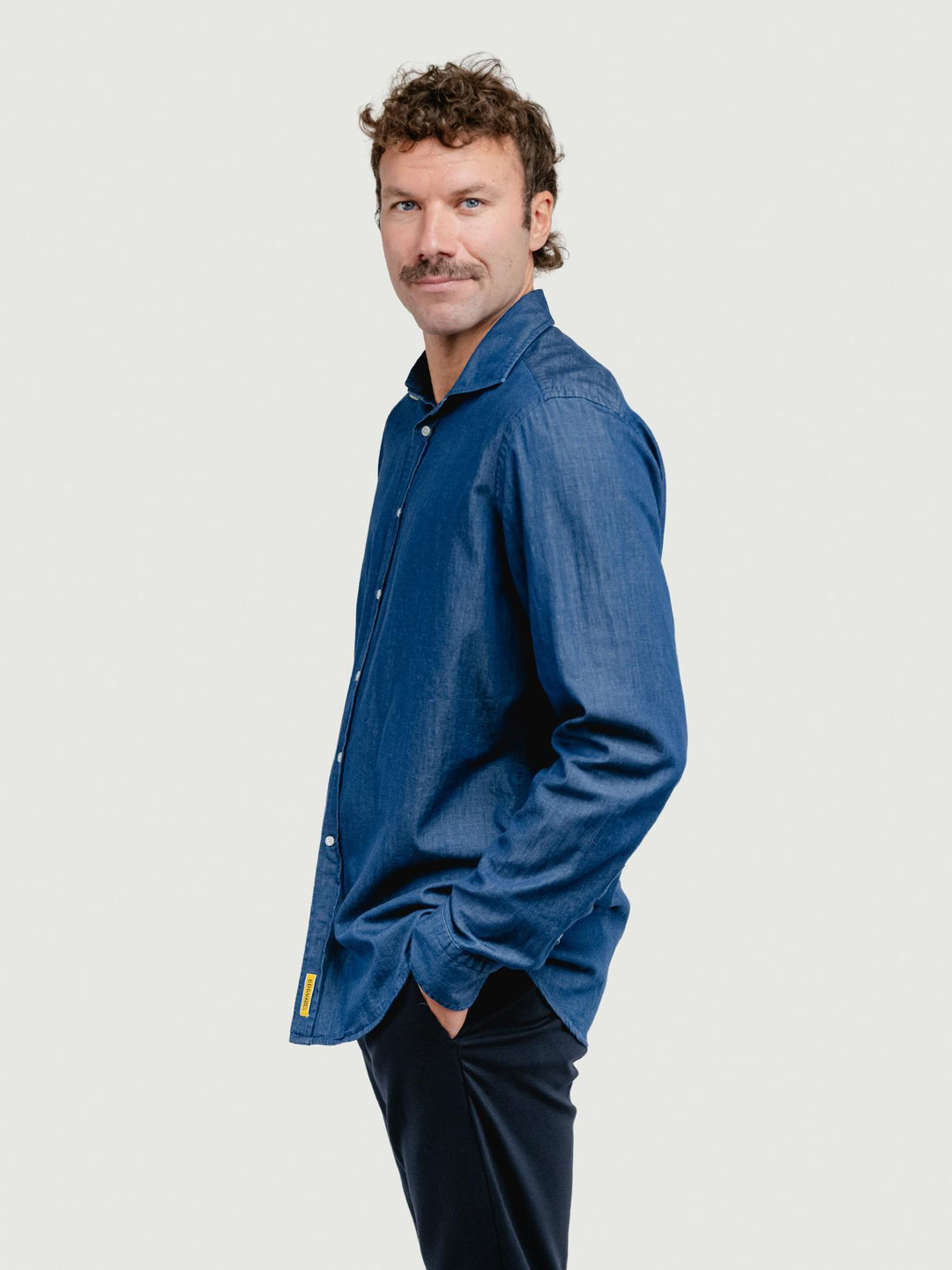 CAMICIA BRADFORD IN COTONE BLUE JEANS BRADFORD/BDEN8 03 BAGGIES 
