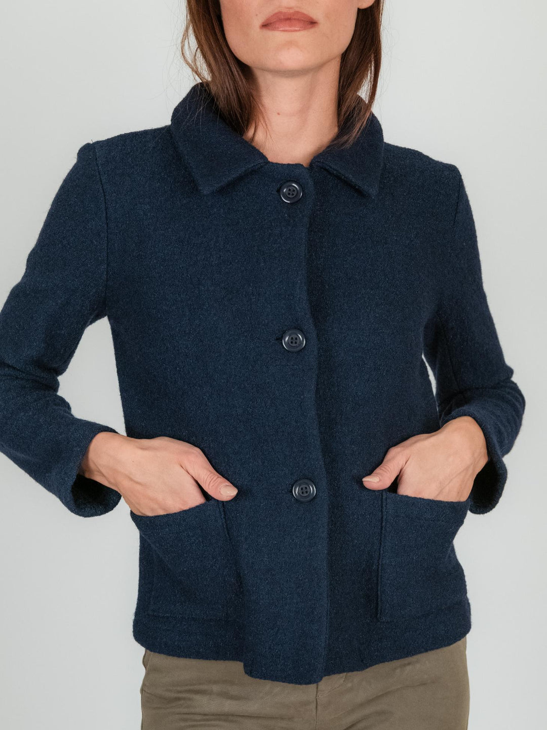 GIACCA in LANA COTTA blu 245C1181 304 ANDREA MORANDO 