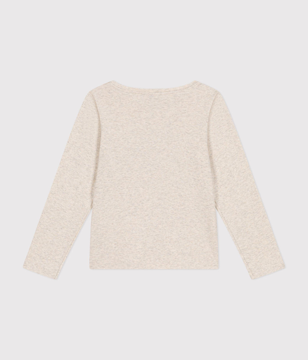 T-shirt beige a maniche lunghe a costine A0BM1 02 PETIT BATEAU 