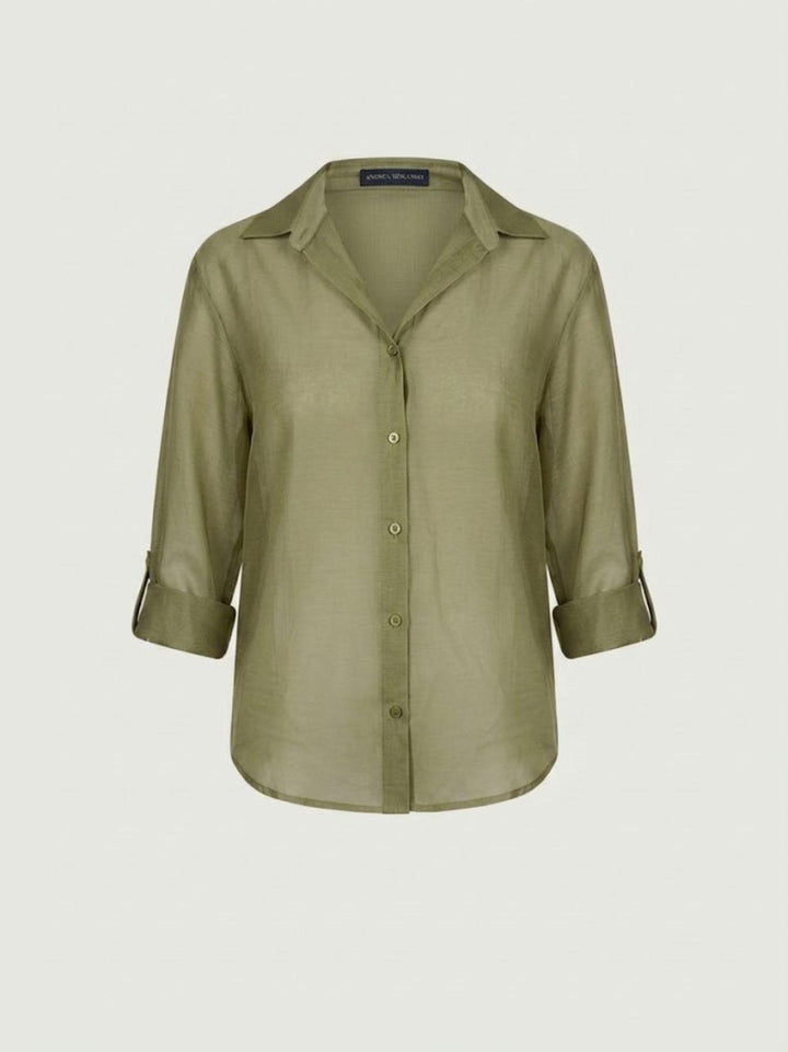Camicia semitrasparente salvia M796/071 201 ANDREA MORANDO 