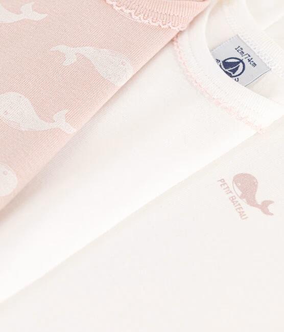 Confezione da 3 body manica corta in cotone con balene A0BDV 00 PETIT BATEAU 