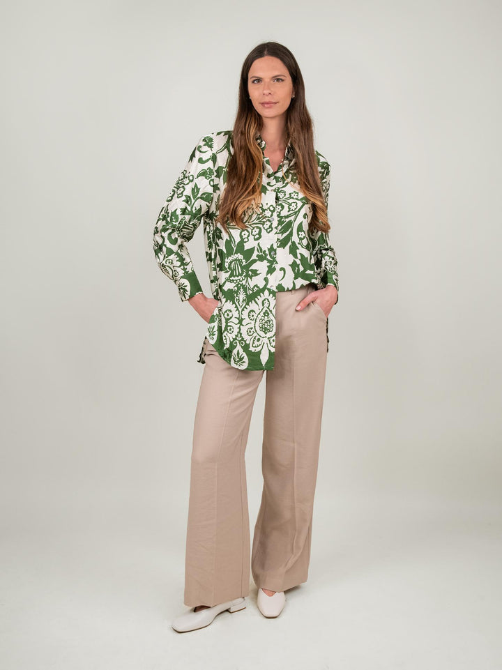 PANTALONE PALAZZO BEIGE P3037# BEIGE ANDREA MORANDO 