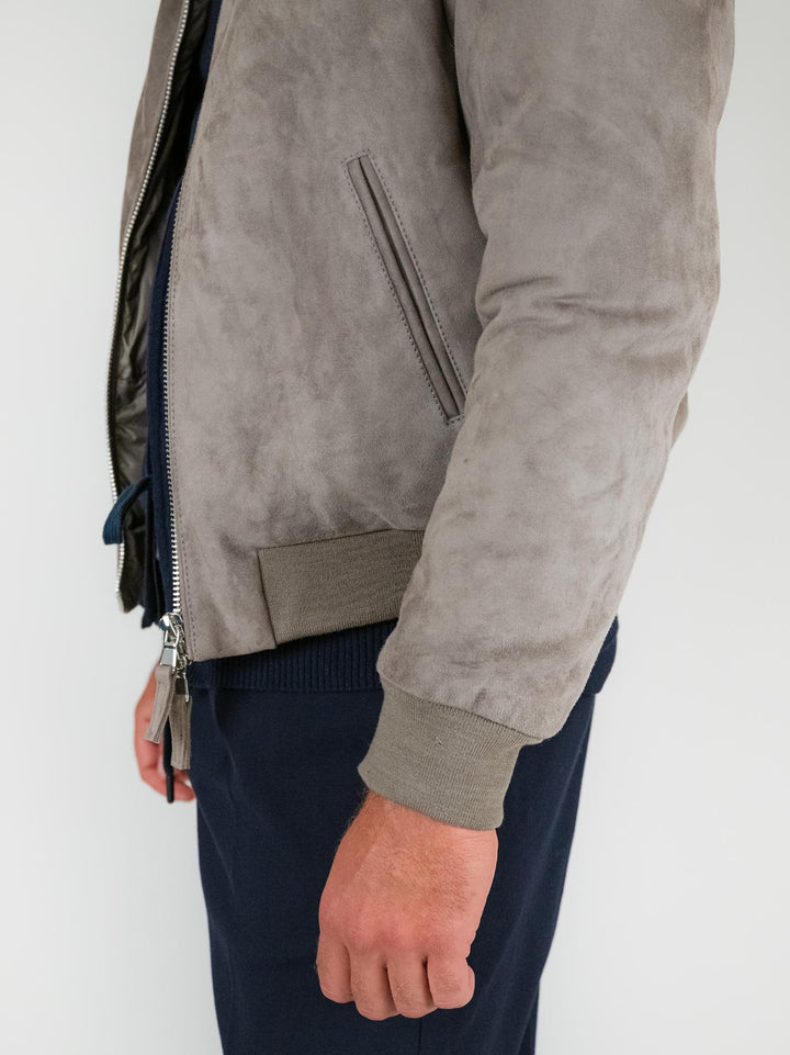 GIACCA IN CAMOSCIO GRIGIO ELVIS ELVIS 19 JACK LEATHER 