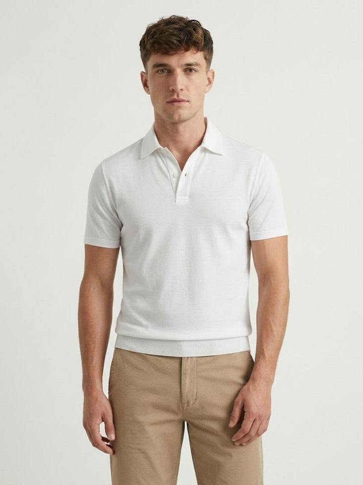 Polo classica in cotone fine bianca 5985426 100 ANDREA MORANDO 