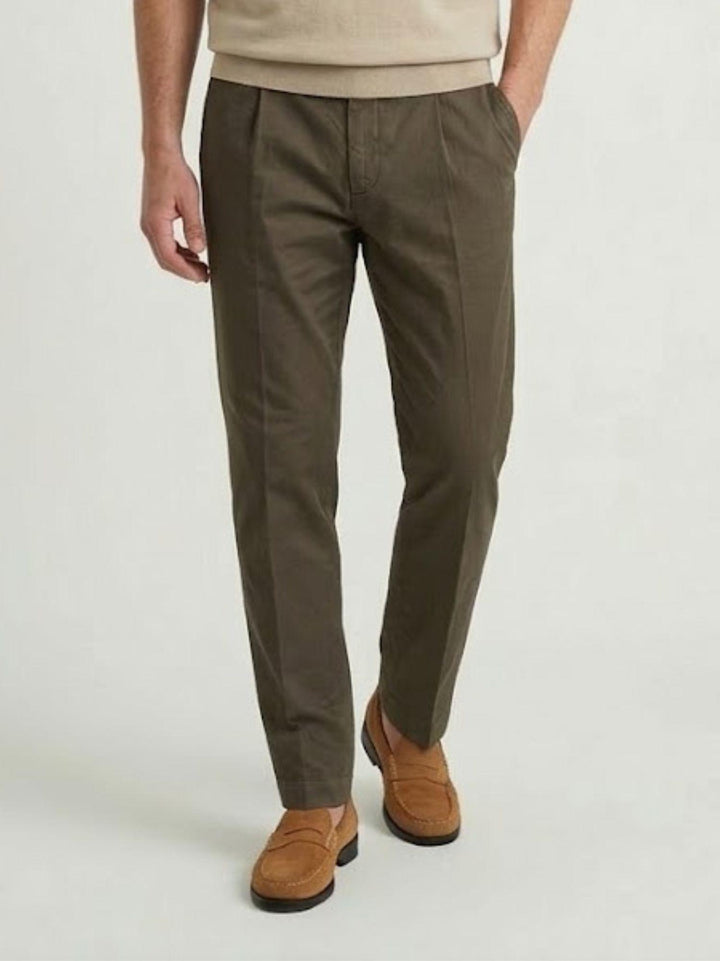 Pantalone con tasche americane lino cotone moro CO0515M 2000 ANDREA MORANDO 