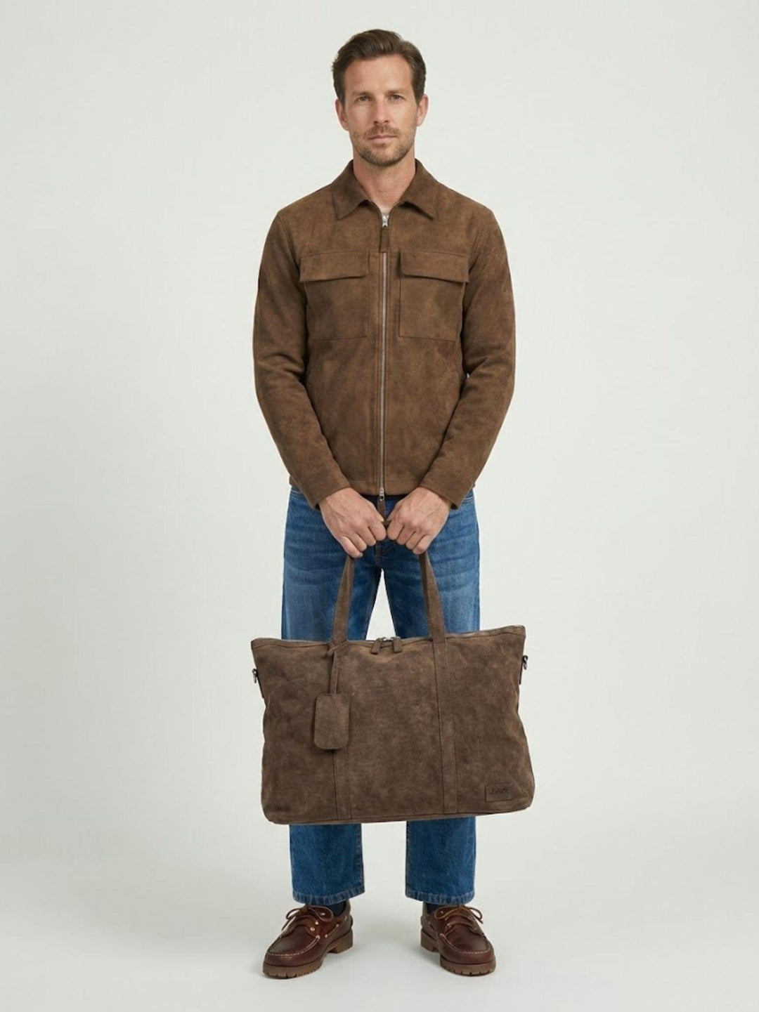 Borsone Juan in camoscio cacao JUAN 06 JACK LEATHER 