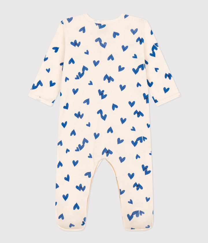 PIGIAMA BEBÈ CUORE BLU IN COTONE A083C 01 PETIT BATEAU 