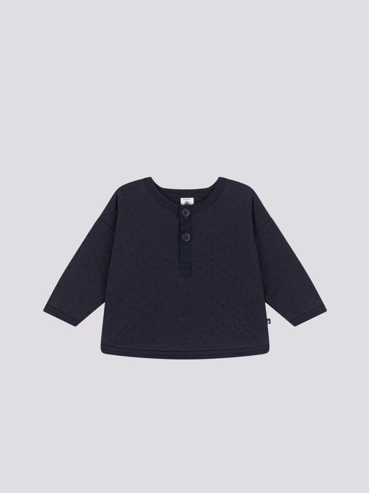 FELPA IN TUBIQUE TRAPUNTATO PER BEBÈ A08BZ 01 PETIT BATEAU 
