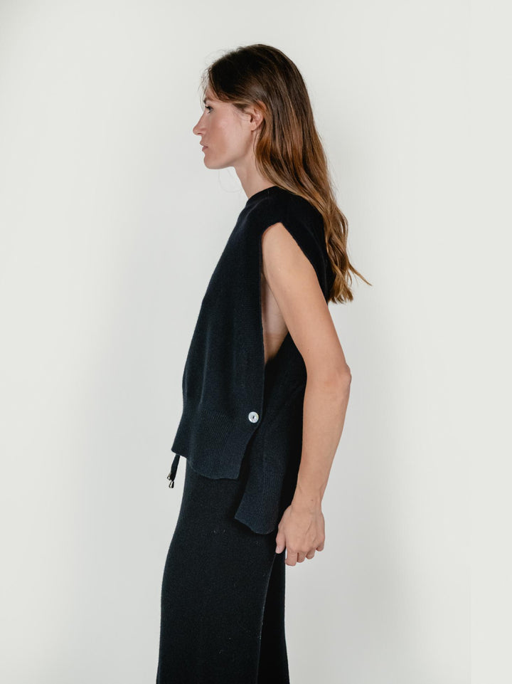 GILET APERTO NERO 057015 0010 BIMOR 
