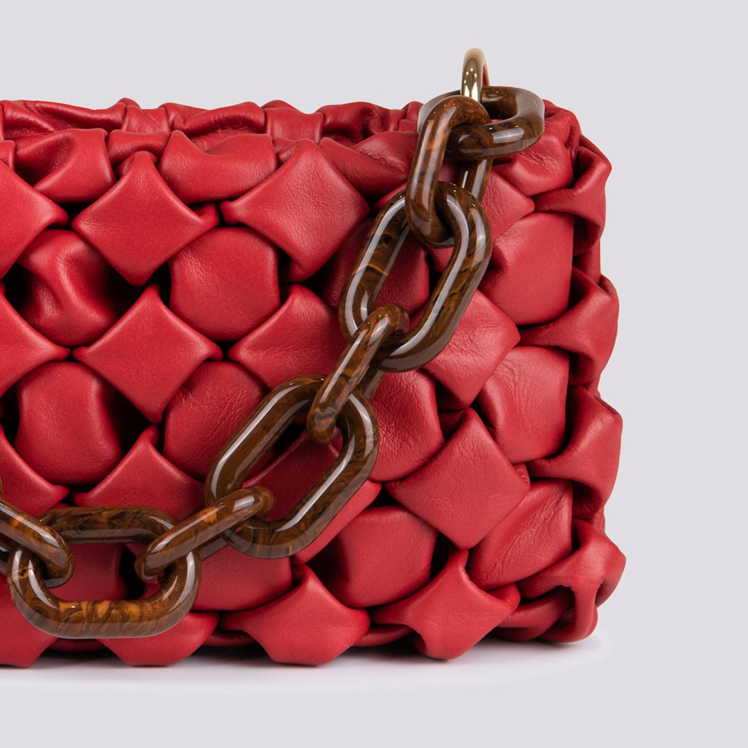 Borsa Curly In Pelle Intrecciata Bordeaux CURLY BORDEAUX BIMOR 