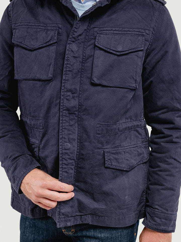 FIELD JACKET IN COTONE CON IMBOTTITURA SEPARABILE BLU NAVY BU26W04JKTWILL 200 ANDREA MORANDO 