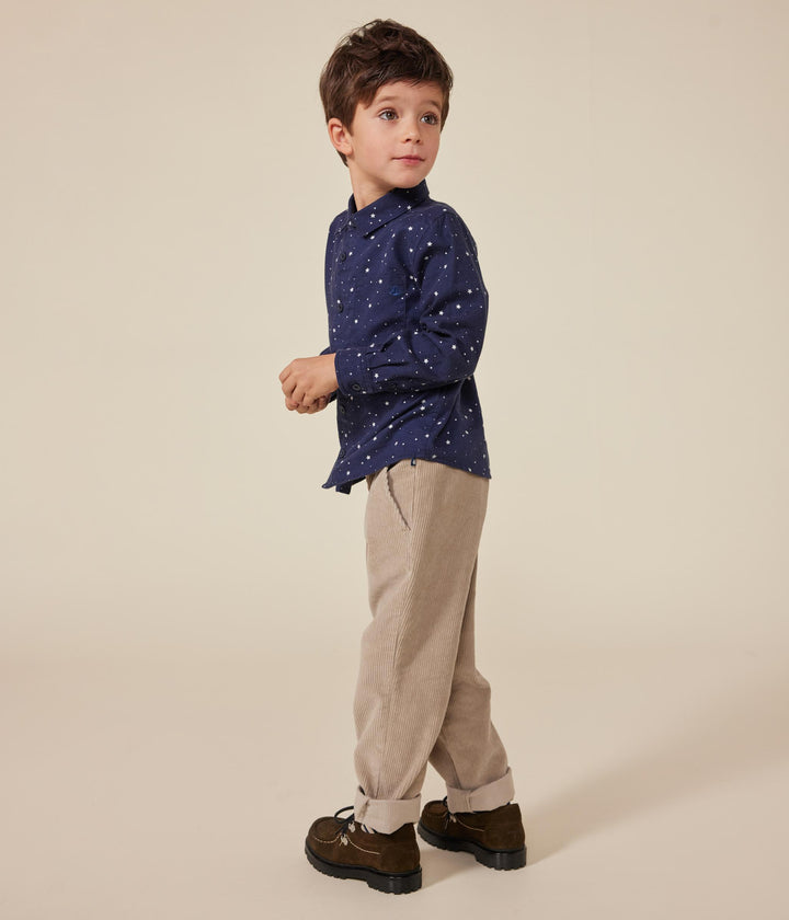 Pantaloni dritti in velluto beige A0BAR 02 PETIT BATEAU 