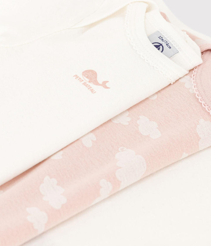 CONFEZIONE DA 3 BODY IN COTONE CON MOTIVO NUVOLE A08MV 00 PETIT BATEAU 