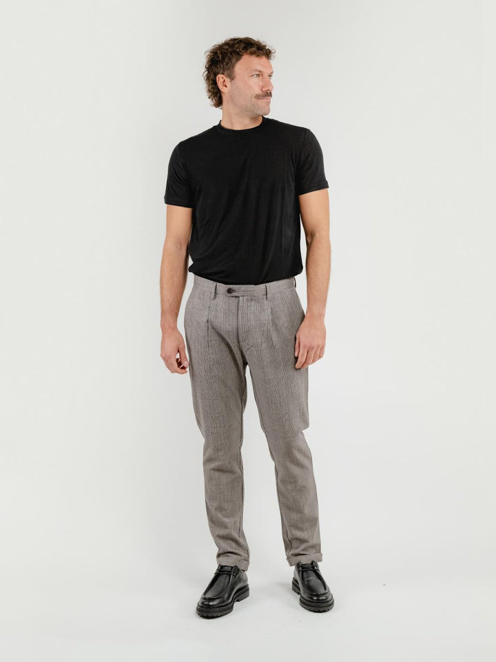 PANTALONE CON PENCES PRINCIPE DI GALLES GRIGIO BU26W10PAPA1544 718 ANDREA MORANDO 