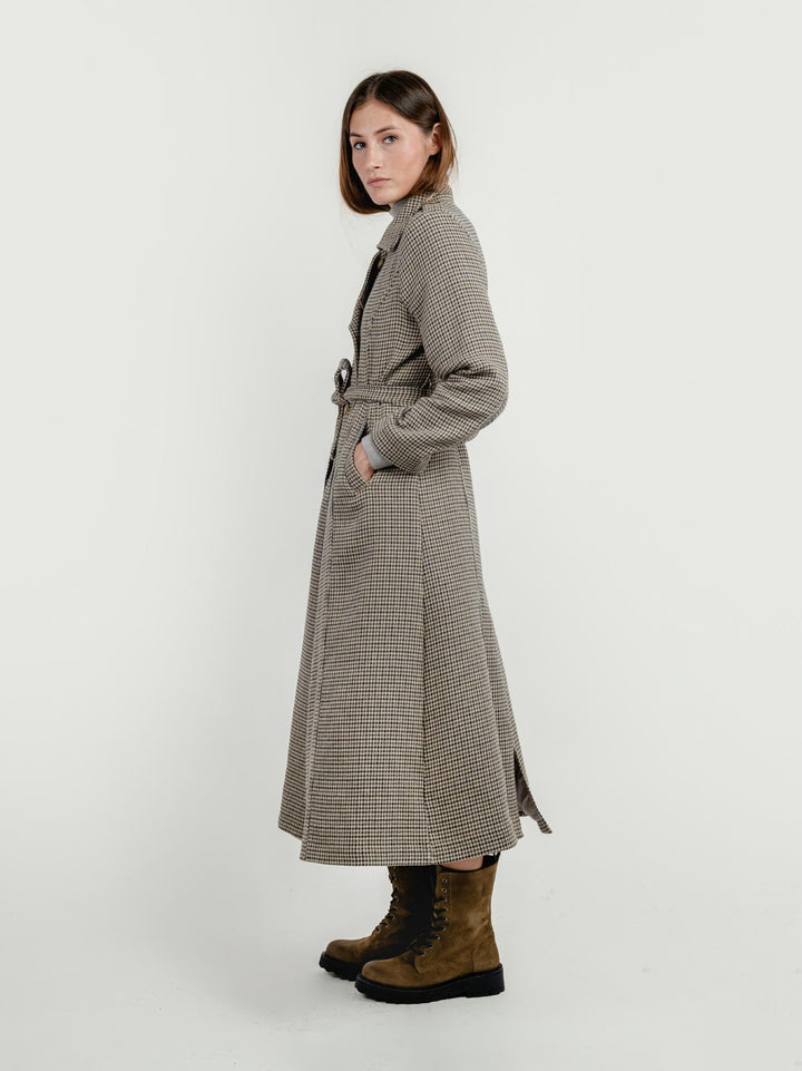 CAPPOTTO DOPPIOPETTO PIED DE POULE BEIGE 9931 PIED DE POULE ANDREA MORANDO 