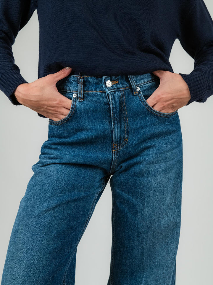 JEANS 5 TASCHE A PALAZZO LAVAGGIO MEDIO 805343NOR MEDIO ANDREA MORANDO 