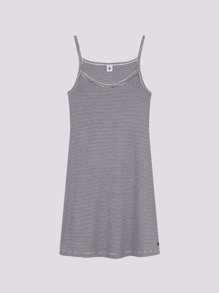 CAMICIA DA NOTTE IN COTONE RIGATO DONNA A099E 01 PETIT BATEAU 