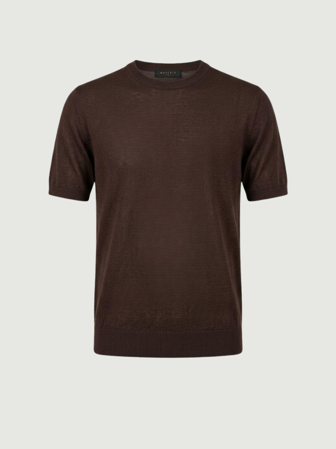 T-shirt girocollo in tencel moro 9-LY0014 2000 ANDREA MORANDO 