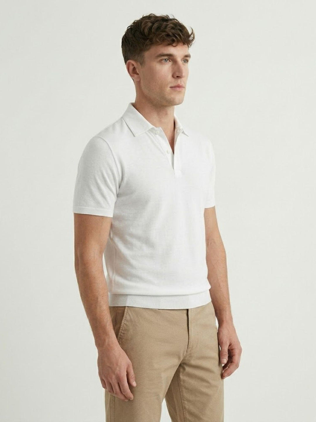 Polo classica in cotone fine bianca 5985426 100 ANDREA MORANDO 