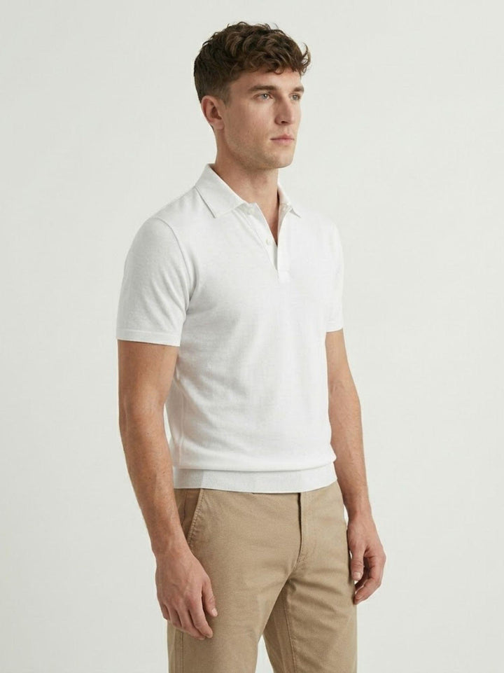 Polo classica in cotone fine bianca 5985426 100 ANDREA MORANDO 