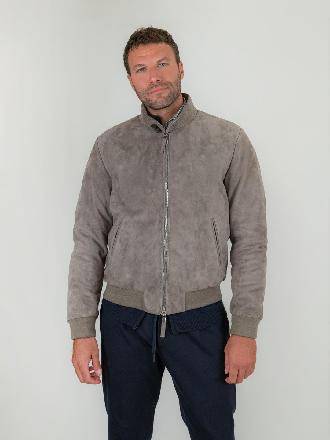 GIACCA IN CAMOSCIO GRIGIO ELVIS ELVIS 19 JACK LEATHER 