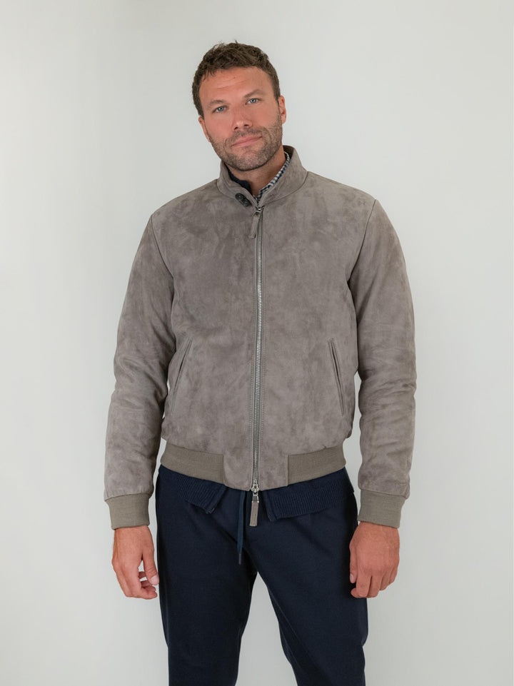 GIACCA IN CAMOSCIO GRIGIO ELVIS ELVIS 19 JACK LEATHER 