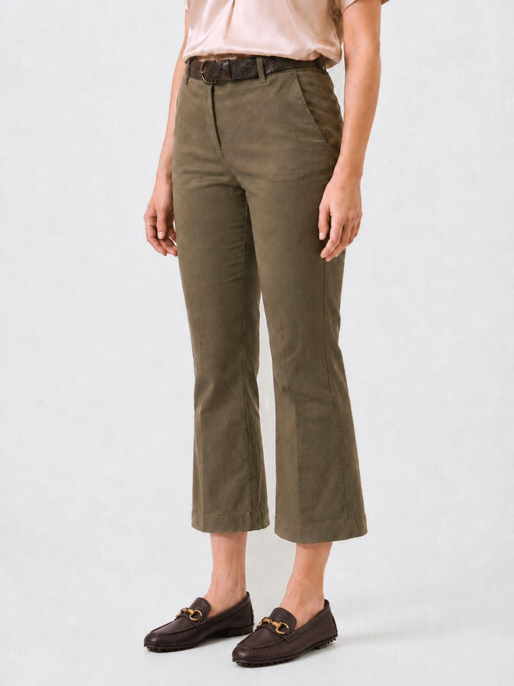 Pantalone a trombetta in cotone khaki 824MA KAKY ANDREA MORANDO 