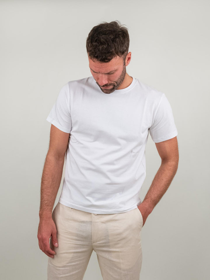 T-SHIRT GIROCOLLO A MANICA CORTA BIANCA PRATI BIANCO ANDREA MORANDO 