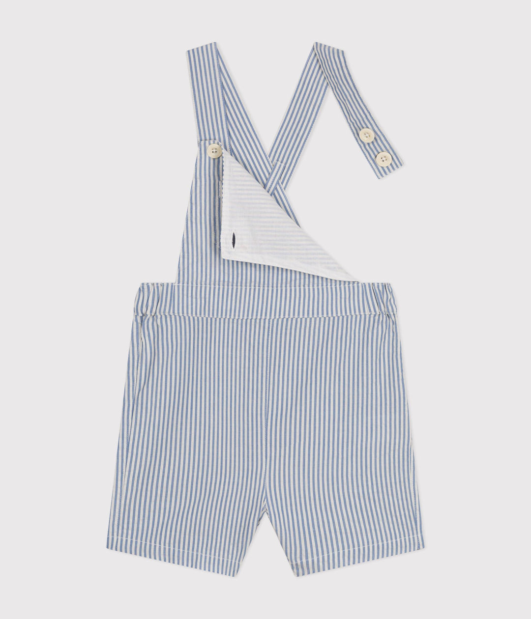 SALOPETTE CORTA BEBÈ IN SEERSUCKER A09JT 05 PETIT BATEAU 