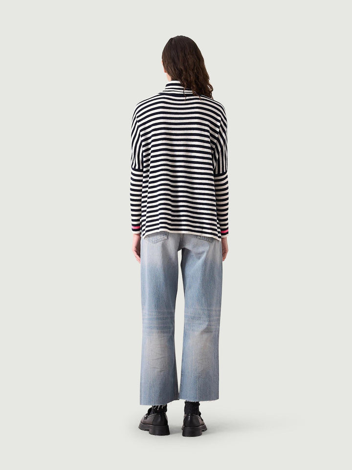 Dolcevita JOANNA IN cashmere A RIGHE Blu e bianco JOANNA NAVY ABSOLUT CASHMERE 