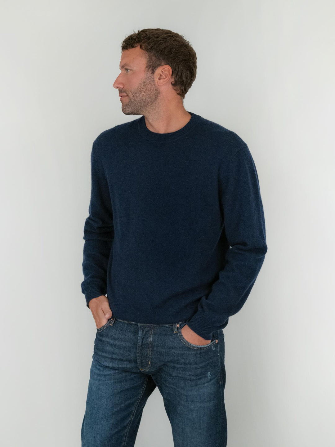 GIROCOLLO TRADER IN CASHMERE NAVY TRADER NAVY ABSOLUT CASHMERE 